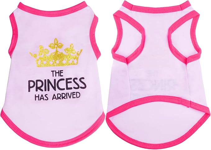 4 Pack Dog Shirts Summer Printed Puppy Clothes Cute Sleeveless Pet T Shirts Dog Clothes for Small Medium Dogs Cats Girl(L)