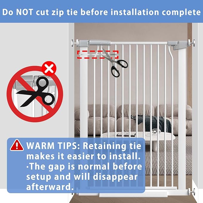 65.7"-72.2" Extra Wide Baby Gate, 40.5" Tall Dog Gate Indoor,Walk Through Pet Gates for Doorways Kitchen No Drilling Auto Close Pressure Mounted Safety Child Toddler Gate, White