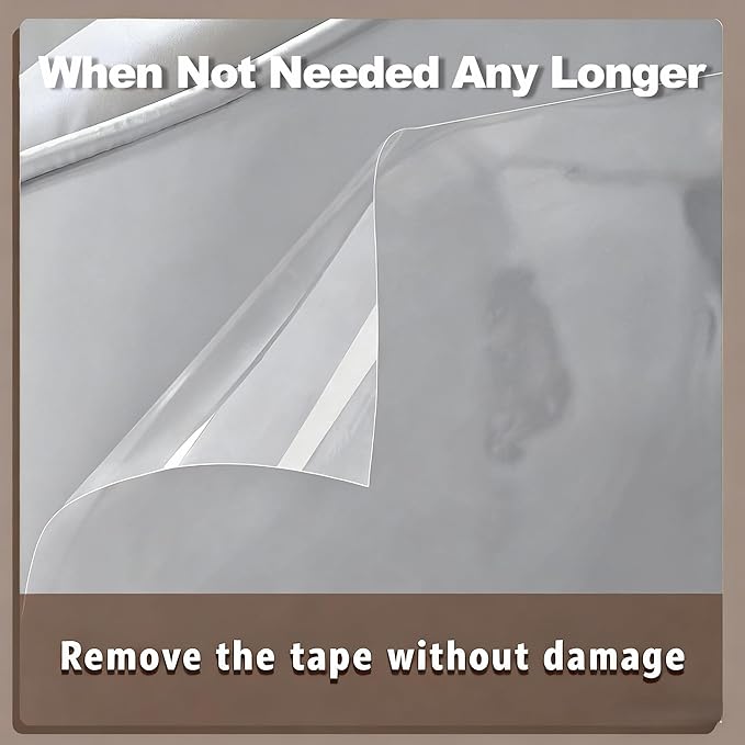 197"x12" Self-Adhesive Cat Scratch Protector Tape, Anti-Claw Couch Furniture Guard for Sofa Beds Doors Tables Walls, Clear Pet Scratch Deterrent