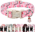 Christmas Dog Collar for Puppy Small Dogs - Cute Xmas Tree Print Pink Christmas Collars for Dogs, Soft Adjustable Winter Holiday Dog Collars with Quick Release Buckle XS