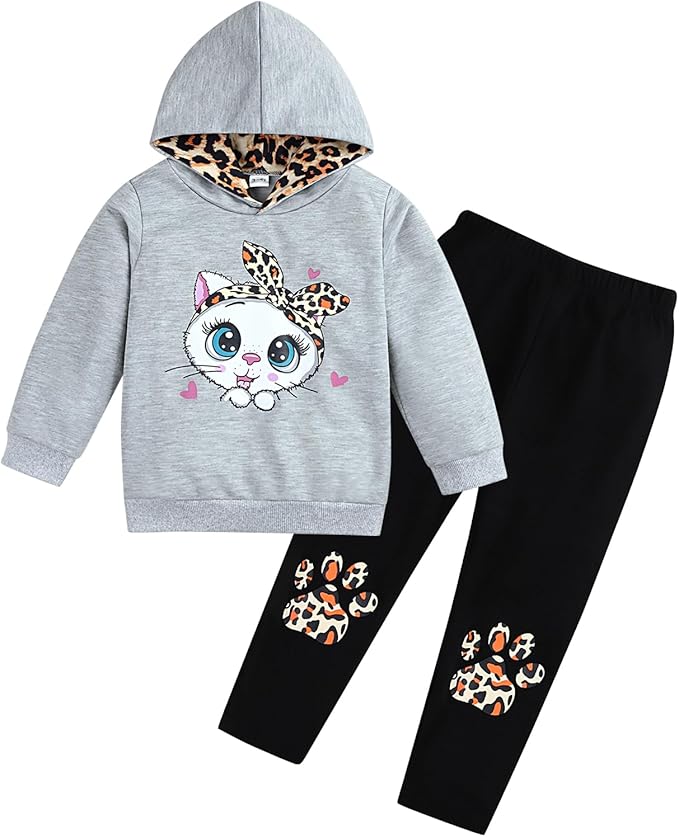 Toddler Baby Girls Clothes Long-sleeve Tie Dye Hoodie Sweatshirt Pants Hooded Outfit Set