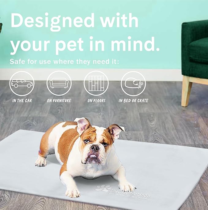 The Green Pet Shop Dog Cooling Mat Cover - Medium, Cloud - Protect Your Cool Pet Pad from Dirt & Damage - Machine Washable