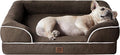 EHEYCIGA Orthopedic Dog Bed for Medium Dogs, Waterproof Memory Foam Medium Dog Beds with Sides, Non-Slip Bottom and Egg-Crate Foam Pet Couch Bed with Washable Removable Cover, Brown