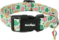 St. Patrick's Day Dog Collar,Puppy Collar with Lucky Shamrock Chequered Pattern,Adjustable Spring Cotton Collars Gifts for Small Medium Large Dogs,Dog Accessories XS