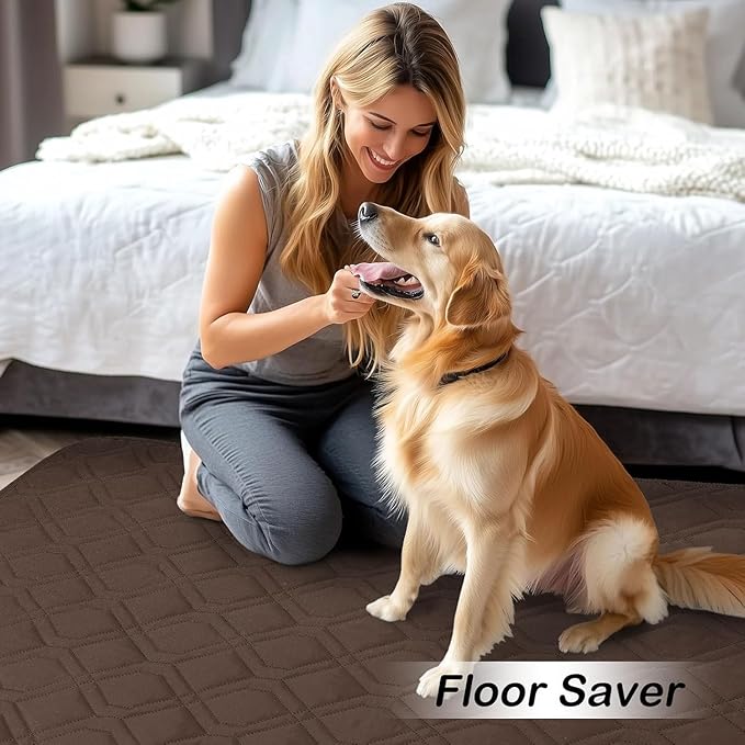 hyha Waterproof Dog Bed Blanket, Soft Pet Blankets, Waterproof Couch Cover for Dogs, Reversible Sofa Covers Washable for Furniture (68x82 Inch, Chocolate/Chocolate)