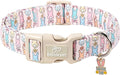 Easter Dog Collar for Medium Dogs - Pastel Bunny Easter Collars for Female Dogs, Cute Spring Girl Dog Collar, Lightweight Adjustable Cartoon Holiday Pet Collars M