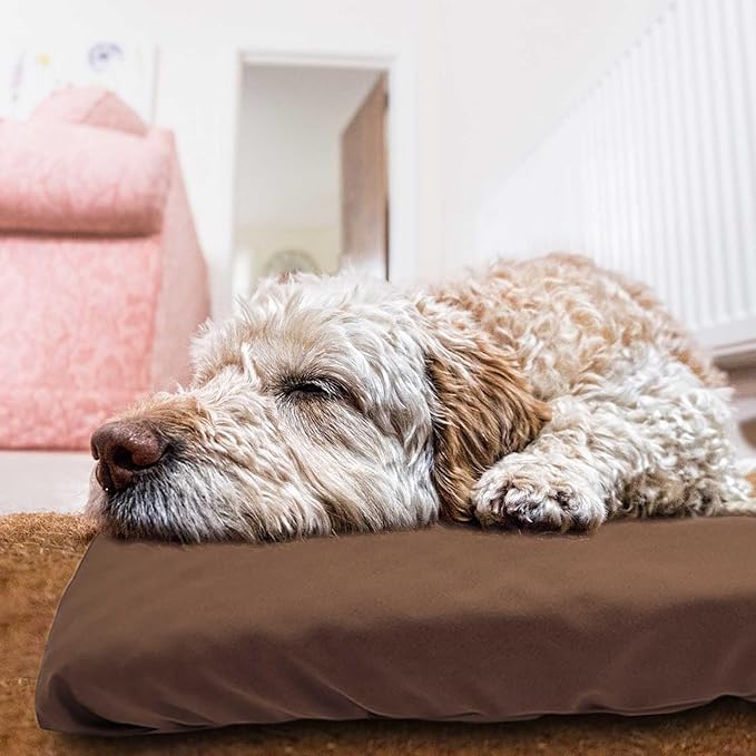Dog Bed Cover Waterproof Replacement Machine Washable Covers for 24x18 Inch Dog Bed Heavy Duty Scratch Resistant Mattress Protector Pet Bed Cover Only Brown