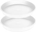 2 Pack of 14 inch Plant Saucers Bird Bath Bowl, Plant Saucer 14" Round, Plastic Plant Tray for Pots, White Planters for Indoor Plants, Plant Trays for Planter 12-15" (14", Creamy White)