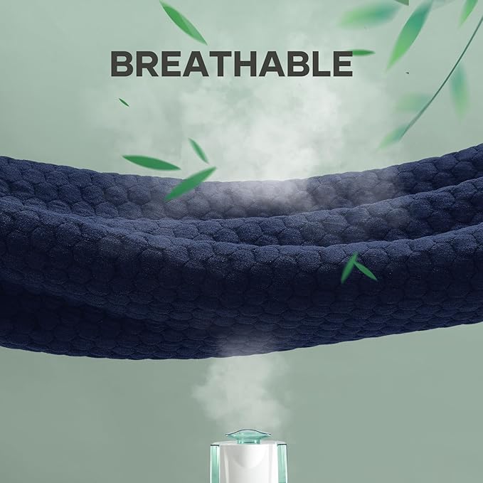 OhGeni 100% Waterproof Mattress Protector, Cal King-Navy Blue Size Mattress Pad, Fits 6"-20" Mattresses with Deep Pocket, Cooling, Breathable Fitted Sheets, Soft Bed Cover, Noiseless, Washable