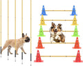 Dog Agility Training Hurdle Cone Set, Adjustable Dog Agility Equipment Obstacle Course Backyard Equipment for Pet Exercise