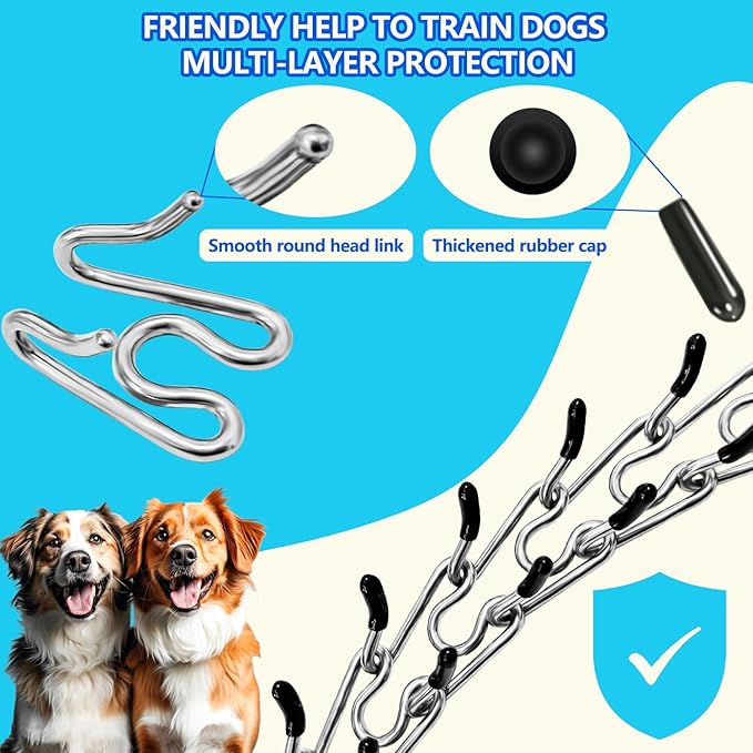 Tangle-Free 360° Swivel Collar with Quick-Release Buckle, Stainless Steel Dog Collar, Adjustable for Small, Medium and Large Dogs (L-3.5mm)