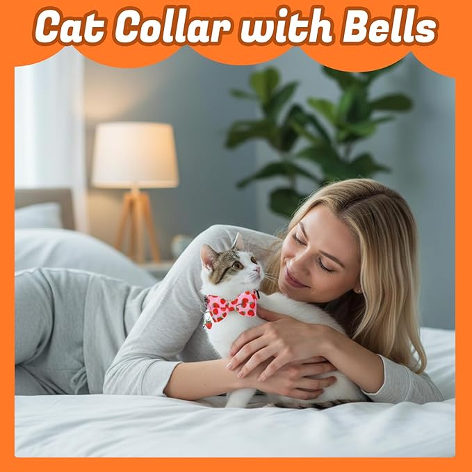 18 Pcs Holiday Cat Collars St. Patrick's Day Cat Collars with Bowtie Adjustable Breakaway Kitten Collar with Plastic Buckle for Holiday Pet Cat Costume