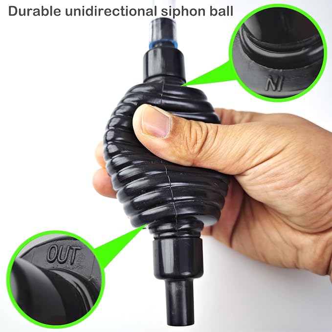 4.3ft Fish Tank Cleaner Aquarium Siphon Gravel Vacuum for Aquarium Fish Tank Changing Water Cleaning Gravel and & Sand