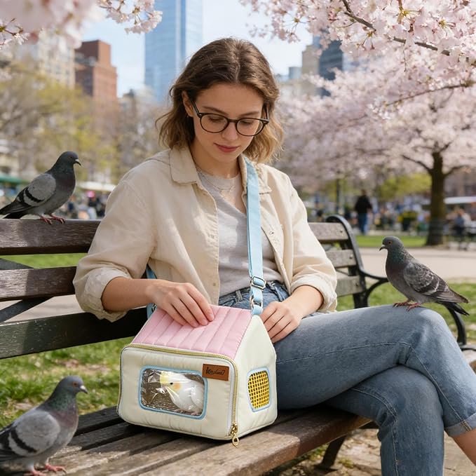 Bird Carrier - Breathable Portable Warm Waterproof Pet Bag | Bird Travel Carrier Cage for Pigeons, Animals, Offices, Outings, Travel, Vehicle, Car, Road Trip, Daily Use, Indoor, Outdoor