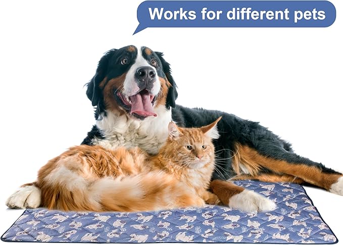 Dog Cooling Mat, Washable Dogs Cats Pet Non-Toxic Cooling Pads Summer Sleeping Kennel Mats，Pet Self Cool Ice Blanket for Indoor & Outdoor Dog Beach Essentials Medium