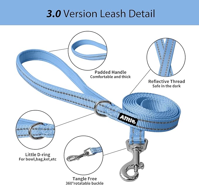 AIITLE Small Harness for Puppy with A Leash - Dog Vest Harness with Super Breathable Mesh, Reflective No-Pull Pet Harness for Outdoor Walking, Running for Small Dogs, Cats Pure Blue XXS