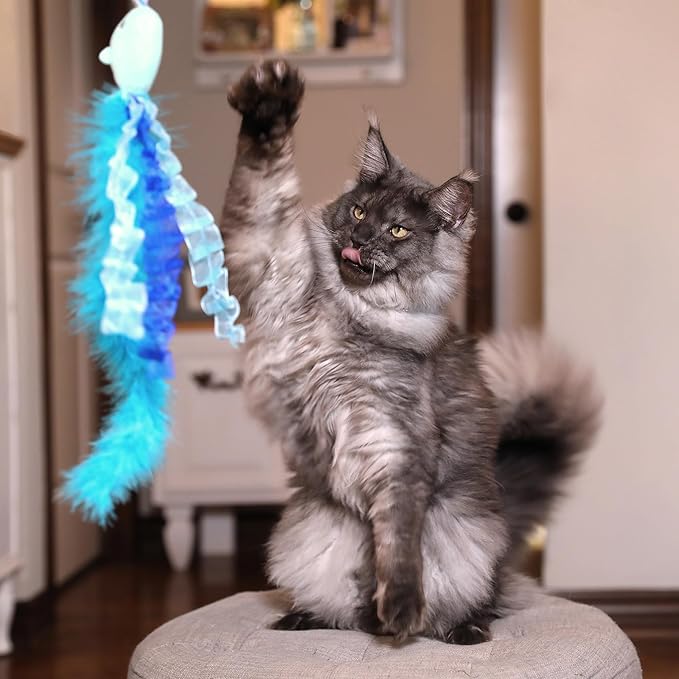 Nifty Narwhal Wand Cat Toy with Catnip, Pack of 1