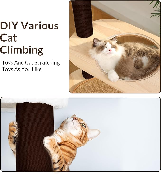 ASENKU Cat Scratch Furniture Protector, Trimmable Self-Adhesive Couch Protector from cat Claws, DIY Climb Cat Scratcher Mat for Covering Cat Tower (DeepBrown,39.3x15.8In)