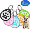 (5 Pack) QR Code Dog ID Tags for Collar Personalized for Pet Online Profile - Scan QR Receive Instant Pet Location Alert Email, Anti-Lost,No Subscription fees (5 Colours, for Dog - 1.2")