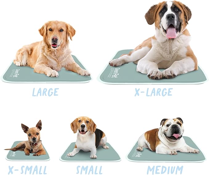 The Green Pet Shop Cool Pet Pad - Small, Sage Grey - Self-Cooling, Pressure Activated Mat for Dogs & Cats from 9-20 lbs - Non-Toxic Gel, No Water Needed
