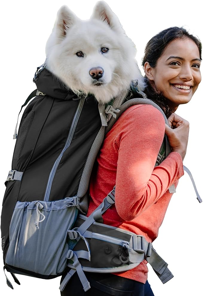 K9 Sport Sack Kolossus - X-Large, Black - The Big Dog Backpack - Ideal for Dogs 23-25” Long - Fully Adjustable Pet Carrier - Doubles as a Professional-Grade 60L Hiking Pack