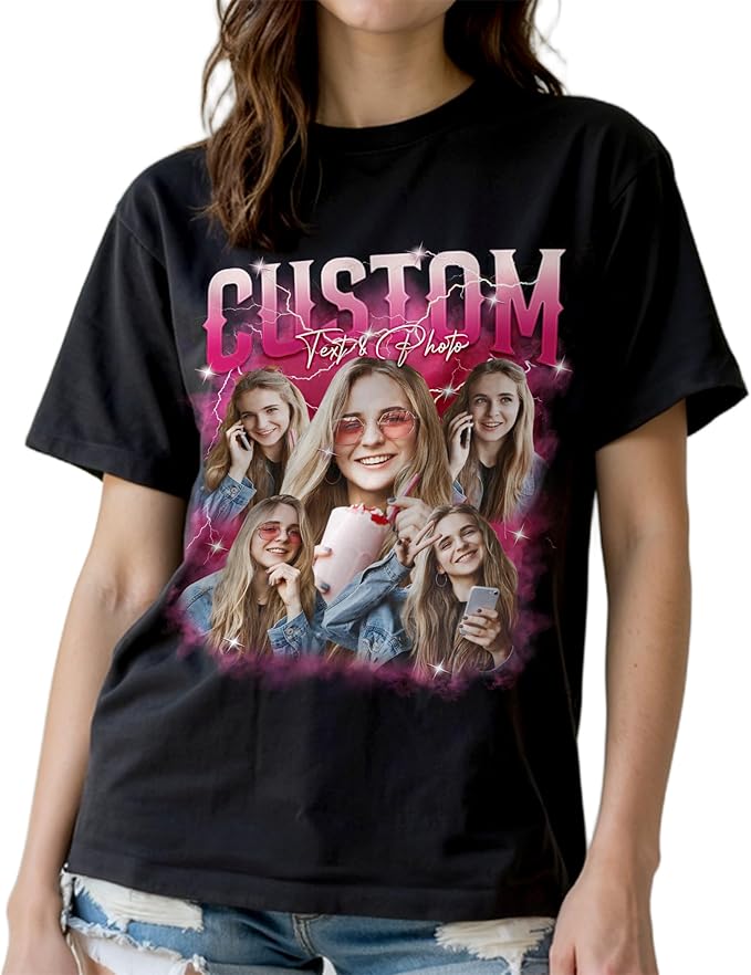 Custom Bootleg Rapper Graphic Tees Shirt – Retro 90s Vintage Style, Personalized Gift for Girlfriend, Birthday, Valentine