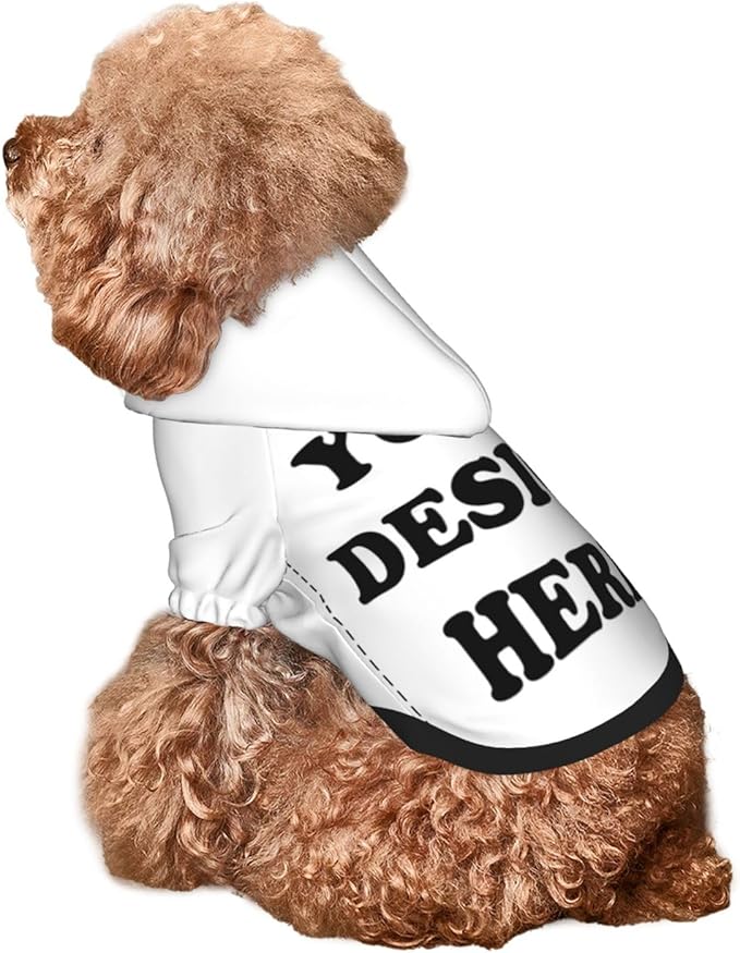 Dog Clothes, Custom Dog Hooded Sweatshirt, Personalized Pet Costume Robe Shirt with Text/Image/Club Name/Pet Shop Logo for Small Medium Large Dogs and Cats, White, M