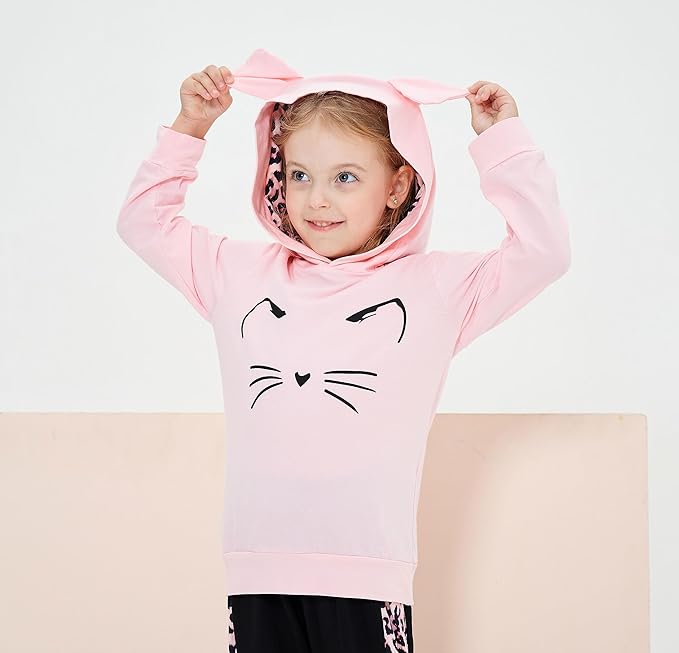 Toddler Baby Girls Clothes Long-sleeve Tie Dye Hoodie Sweatshirt Pants Hooded Outfit Set