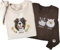 VIOLAVA Custom Cat Embroidered Christmas Sweatshirt – Personalized Pet Name Holiday Crewneck, Festive Gift for Cat Lovers