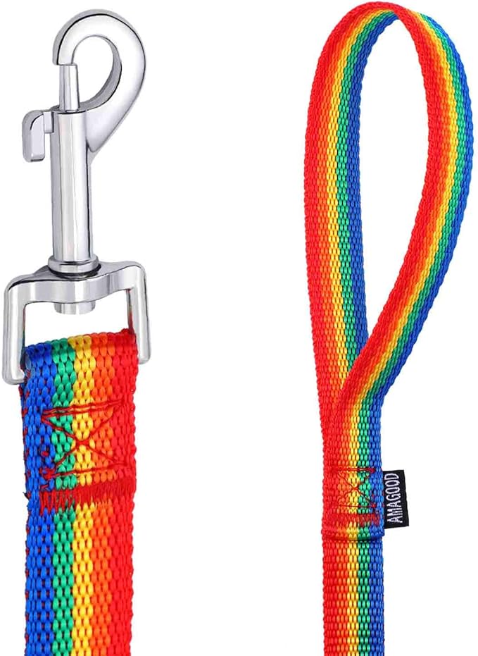 AmaGood Dog/Puppy Obedience Recall Training Agility Lead-15 ft 20 ft 30 ft 50 ft Long Leash-for Dog Training,Recall,Play,Safety,Camping (50feet, Rainbow)