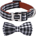 Faleela Soft &Comfy Bowtie Dog Collar,Detachable and Adjustable Bow Tie Collar,for Small Medium Large Pet (Small (Pack of 1), Black and Whit)