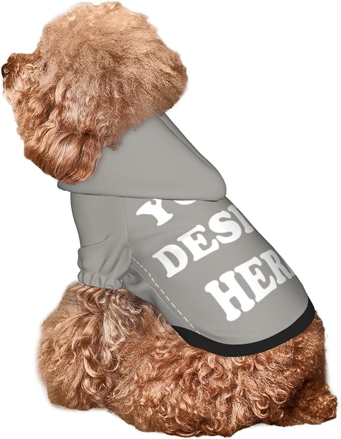 Personalized Chihuahua Dog Hoodie, Custom Pet Warm Sweatshirt Costume with Name Number Photo, Customize ID Clothes for Pupppy Kitten Dogs Cats, Grey, M