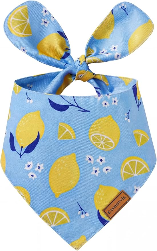Luxury Double-Layer Dog Birthday Bandana – Handmade, Silk-Soft Polyester for All Dog Sizes | Birthday & Party Outfit | Gift-Ready Pet Accessory (Yellow, Medium)