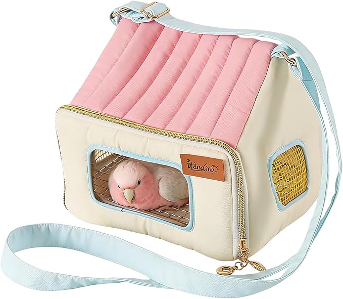 Bird Travel Carrier - Breathable Portable Warm Waterproof Pet Bag - Stuffed Animal Carrier | for Animal Pigeon Offices Outing Travel Vehicle Car Road Trip Daily Indoor Outdoor