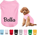Custom Dog T-Shirts with Name for Pet Dogs, Breathable Personalized Print or Embroidered Name Clothes Summer Clothing Pullover for Pet Puppy Cats Kitten(XS, 8 Colors T-Shirts)