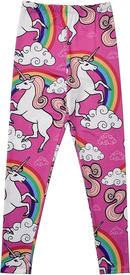 Girl Unicorn Leggings Kid Rainbow Print Legging Tights Trousers Slim Long Pants