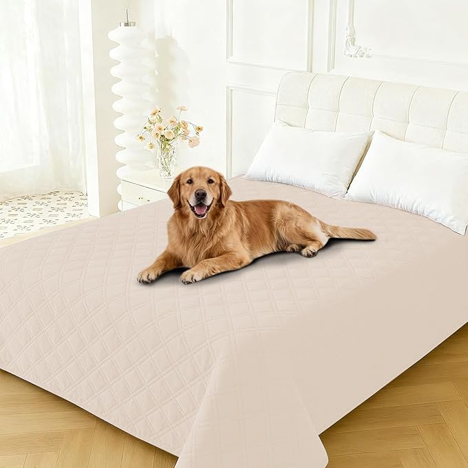 Waterproof Couch Covers for Pets, Waterproof Dog Bed Cover, Anti-Slip Soft Dog Blankets, Couch Cover for Dogs Washable, Pet Blanket for Puppy Large Dogs Cat (68x82 Inch, Beige)