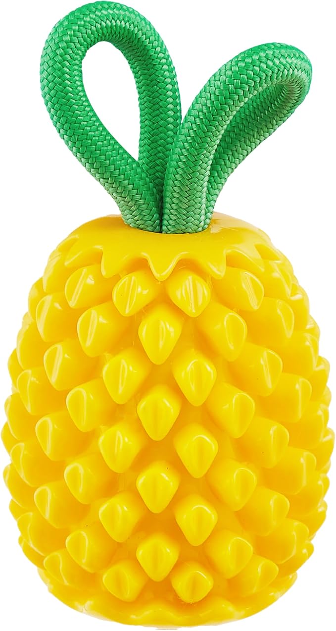 Outward Hound Dental Pineapple Dog Toy & Treat Stuffer, 6.8″ x 3.3″ Pineapple-Scent Interactive Chew for Dogs, Promote Healthy Teeth, Gums & Mental Enrichment, Reduce Boredom & Support Dental Health