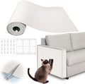 Cat Scratch Furniture Protector - 118" x 13.8" Trimmable Self-Adhesive Cats Claws Scratch Pads, DIY Cat Climbing Couch Protector for Scratch Post Cat Tree Replacement Indoor (Cream White)