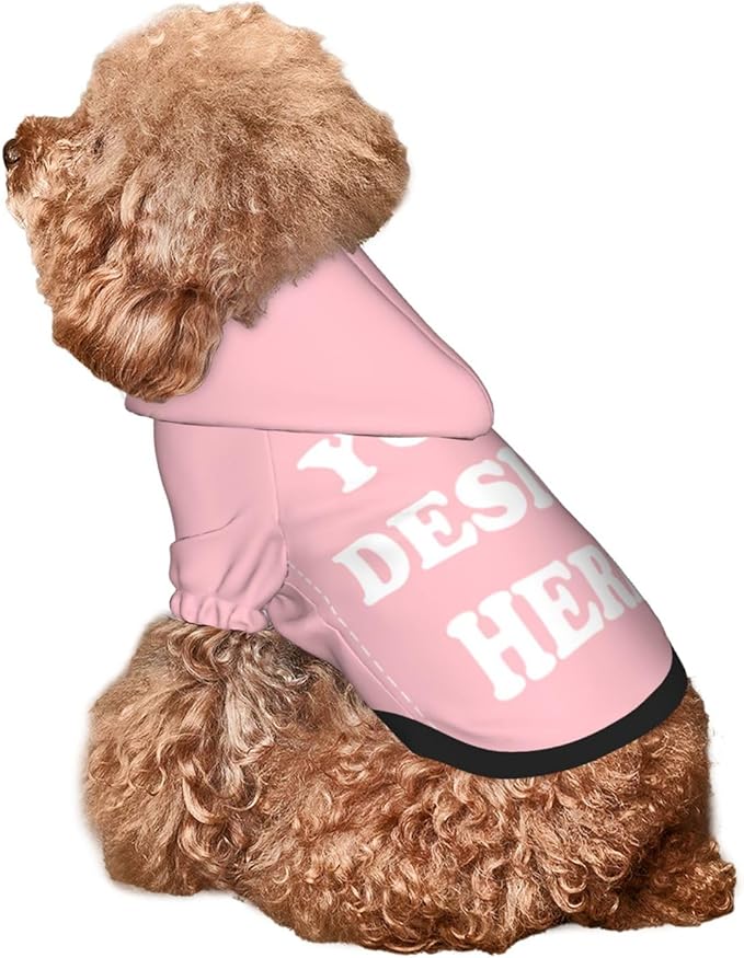 Personalized Dog Hoodie, Custom Dog Costumes for Small Dogs, Holiday Happy Dog Clothes Football Pet Shirt Sweater with Name Number for Girl/Boy Cats/Kitten, Pink, XL