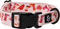 Lucy & Co. Dog Collar - Durable Lightweight Designer Collar for Pets - Adjustable Metal Safety Buckel. (Howdy, Honey Collar).