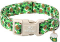 St Patricks Day Dog Collar for Small Dogs - Green Beer Shamrock Dog Collars for Boys&Girls Dogs, Adjustable Irish Clover Puppy Collar with Quick Release Buckle S