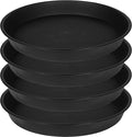 4 Pack of 20 21 inch Plant Saucer Round, Deep Plant Saucers for Pots, Heavy Duty Plastic Plant Drip Tray for Indoors Outdoor, Bird Bath Bowls, Plant Trays for Planter 19-22" (21 inch, Black)