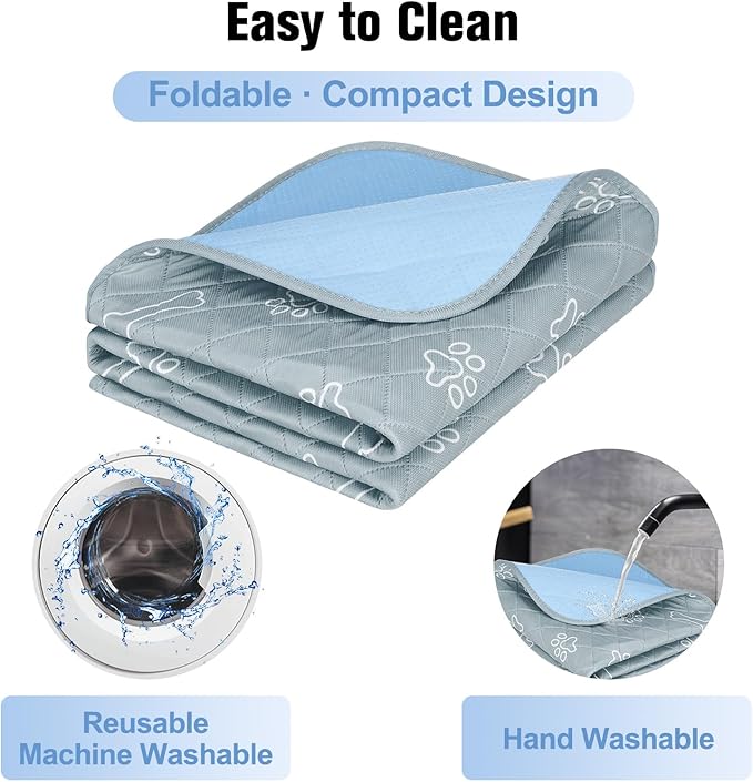 BEAUTYZOO Upgraded Dog Self Cooling Mat Ice Silk Chill Pads for Small Medium Large Dogs Q-MAX＞0.43- Summer Reusable Pet Training Pad - Absorbent Non-Slip Cool Mat for Kennels, Crates, Beds, 24" x 18"
