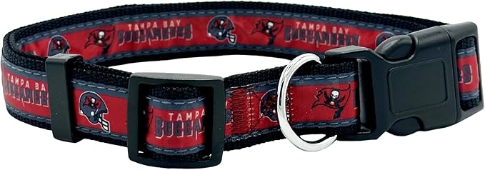 Pets First NFL Tampa Bay Buccaneers Licensed PET COLLAR, Medium - Heavy-Duty, Strong, and Durable Dog Collar. Available in 31 Football Teams and 4 Sizes