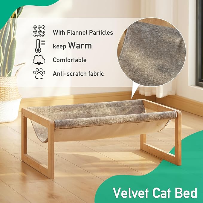 Elevated Cat Bed, Large Hammock for Outdoor, 25 X 16.5 Inch Pet Furniture for Kitty, Puppy, Rabbit, Bunny and Small Animals