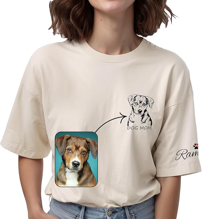 Custom Dog Mom Shirt Gifts for Women, Mother's Day Hoodie, Custom Shirt with Dog Picture for Women