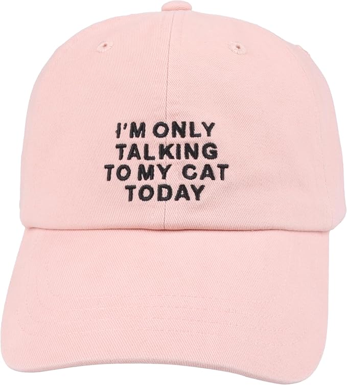 Cat Mom & Dad Hats for Proud Cat Parents | for Men & Women | Embroidered Text - Adjustable Fit - 100% Cotton