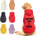 Custom Dog Hoodie, Personalized Sweatshirt with Photo Text Name Logo, Customized Hooded Sweater for Small Medium Large Dogs & Cats (Red, Medium)