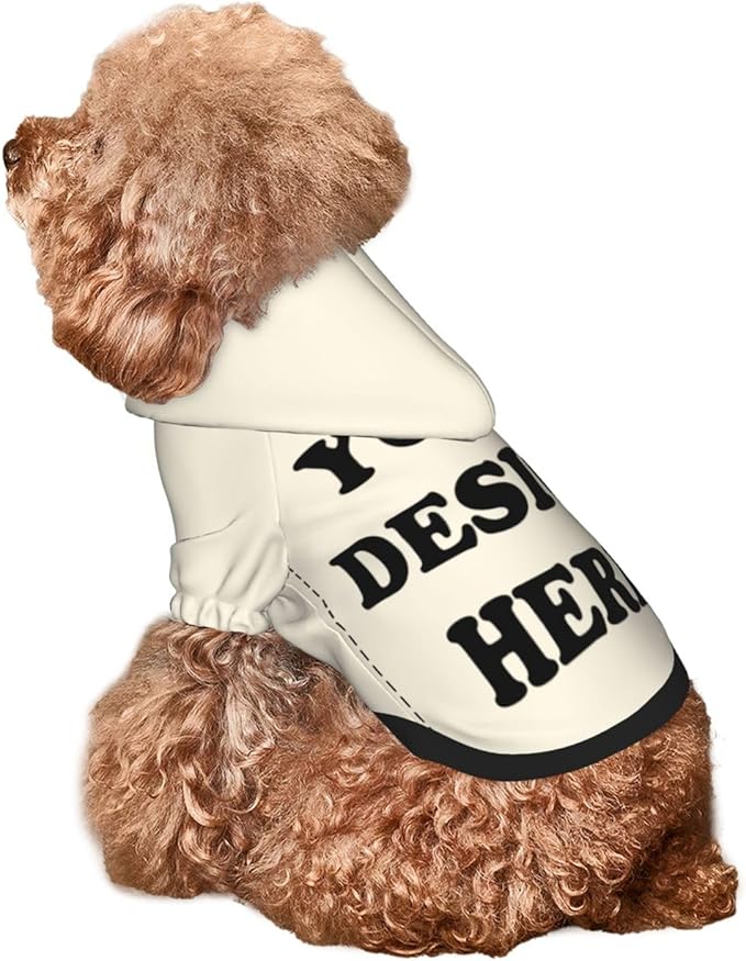 Dog Clothes, Custom Dog Hooded Sweatshirt, Personalized Pet Costume Robe Shirt with Text/Image/Club Name/Pet Shop Logo for Small Medium Large Dogs and Cats, CreamYellow, XL